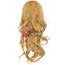 Extensie de par coada tip Mesa usor ondulata cu elastic de 58 cm Blond Inchis 39177